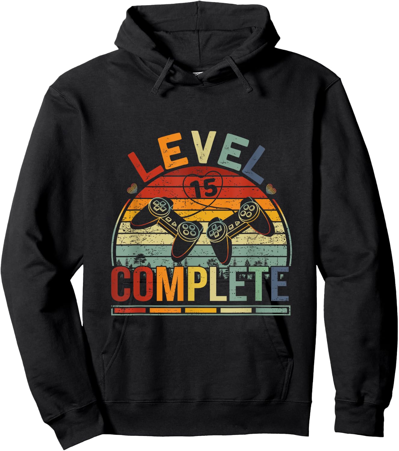 Level 15 Complete Retro Video Gamer Couple 15th Anniversary Hoodie - Hoodie | Black