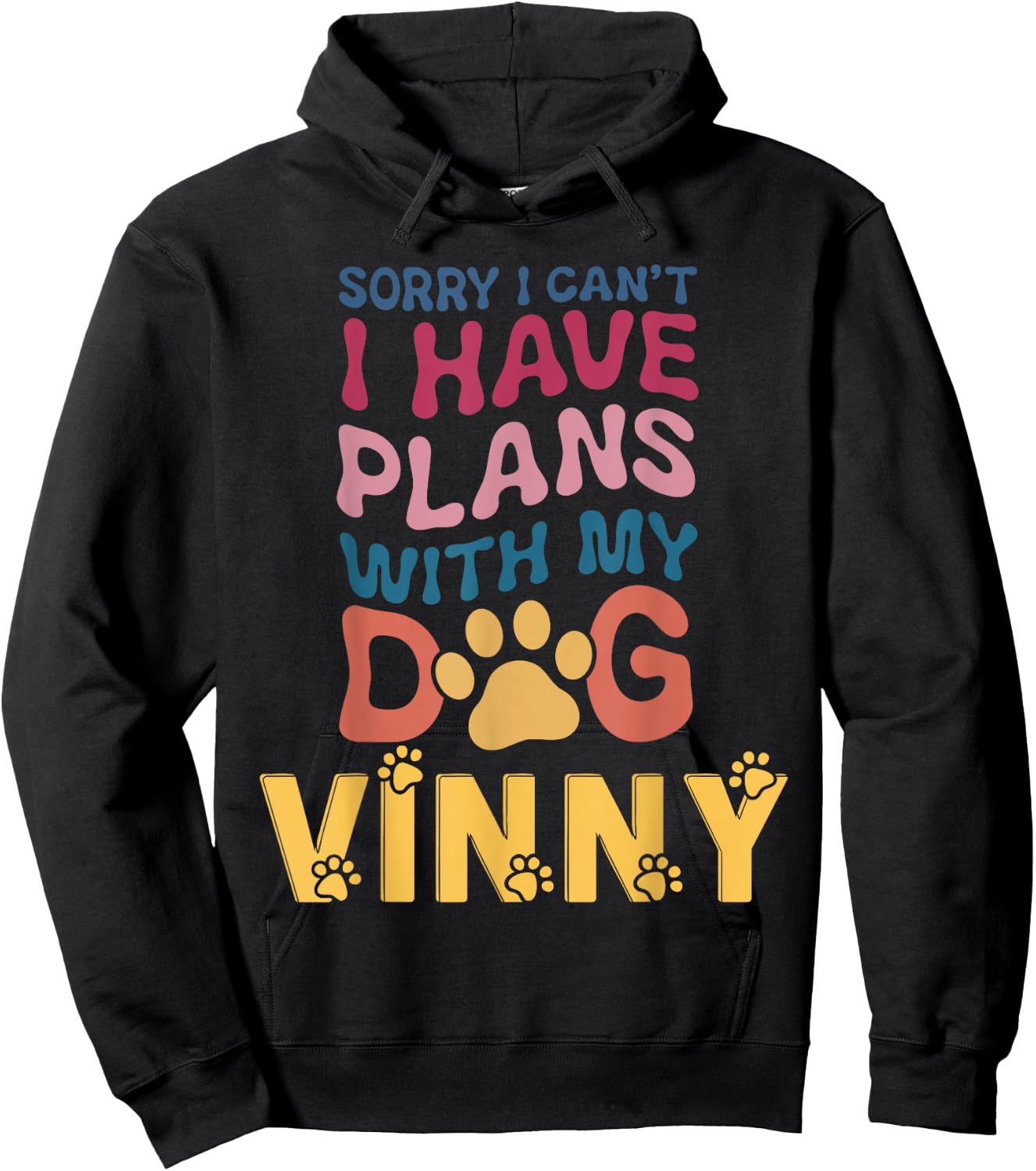Dog Name Vinny Personalised Gift Busy With My Dog Vinny Women Kids Hoodie - Hoodie | Black