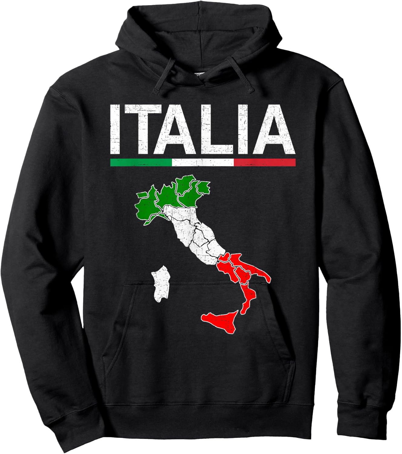 Italy Flag Vintage Italian Design Italia Hoodie - Hoodie | Black