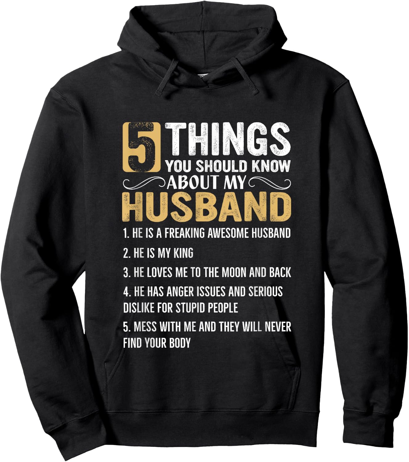 5 Things You Should Know About My Husband Hoodie - Hoodie | Black