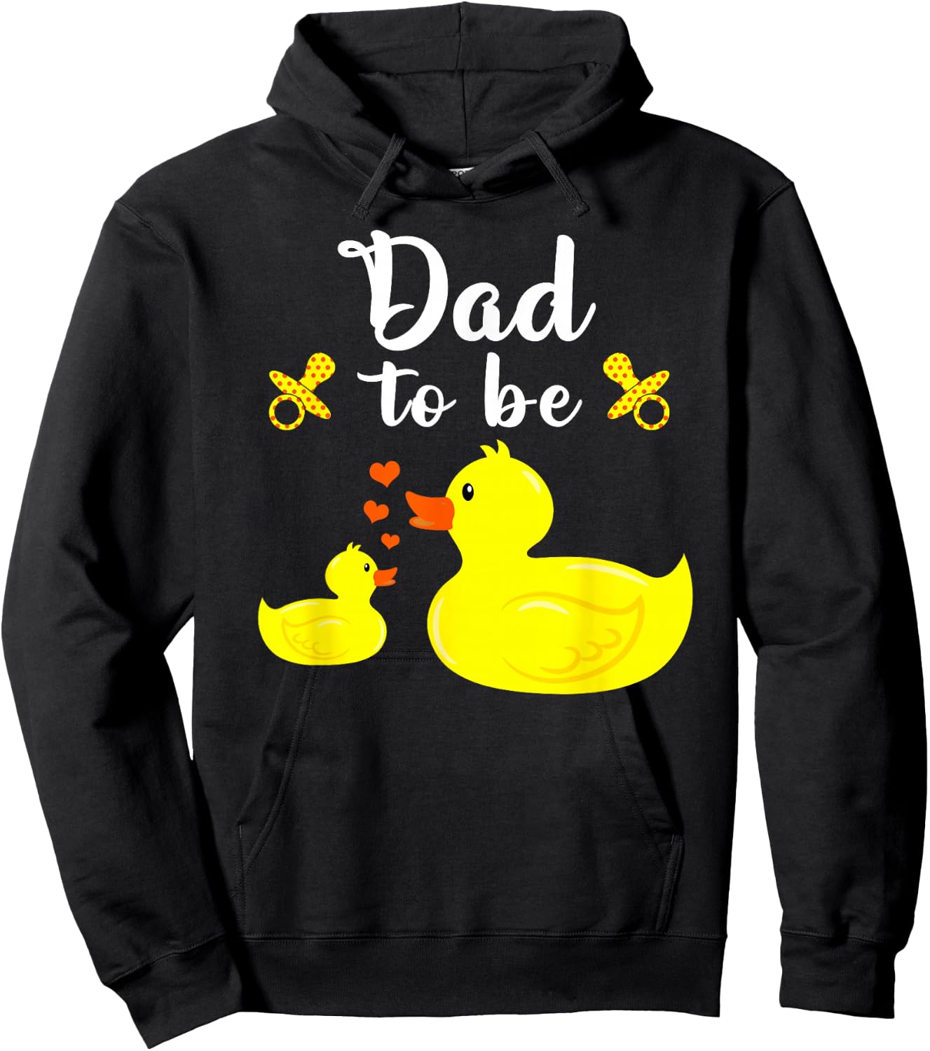 Dad To Be Yellow Duck Baby Shower For Boy Or Girl Hoodie - Hoodie | Black