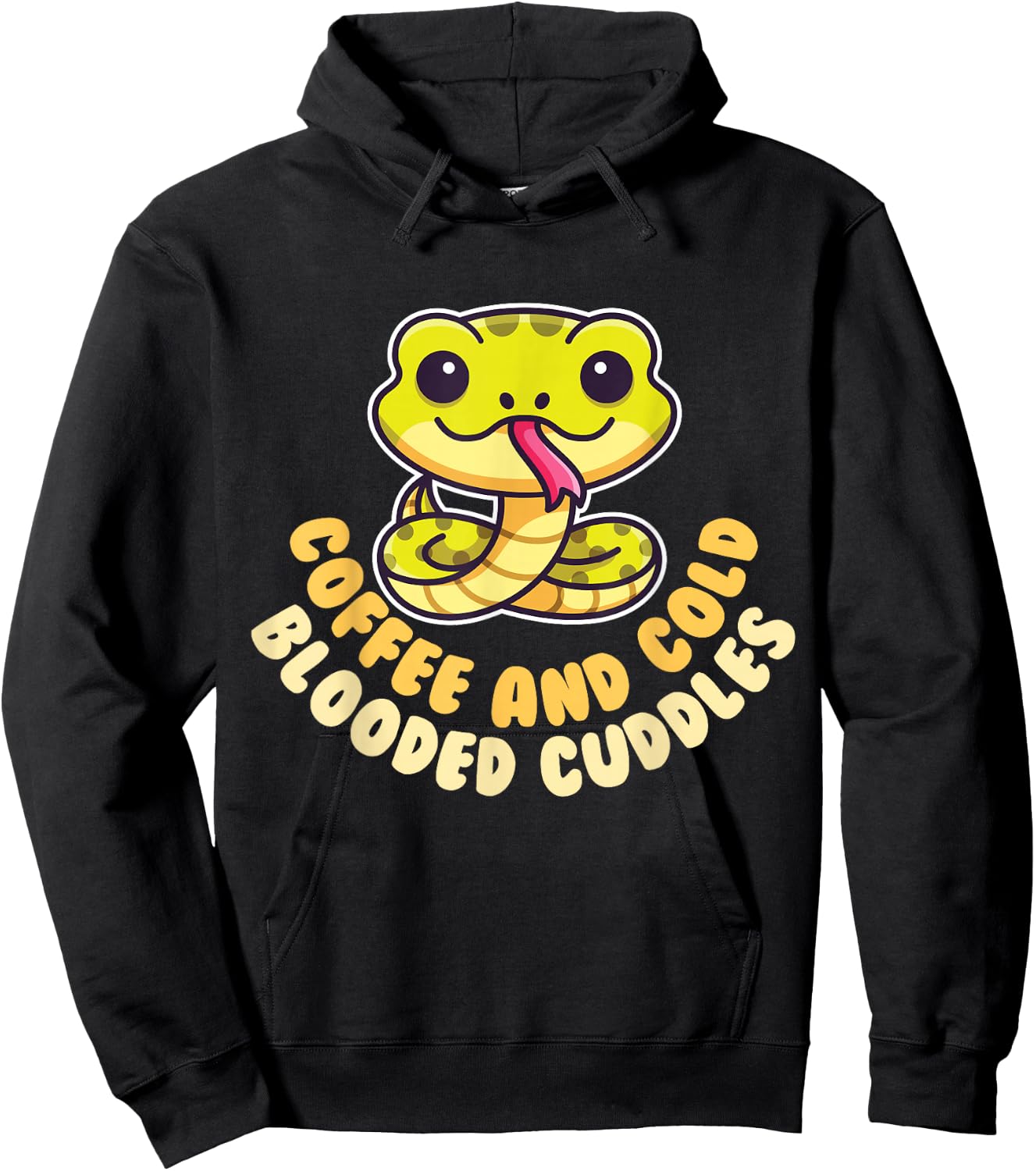Cute Snake Coffee and Cold Blooded Cuddles Reptile Hoodie - Hoodie | Black