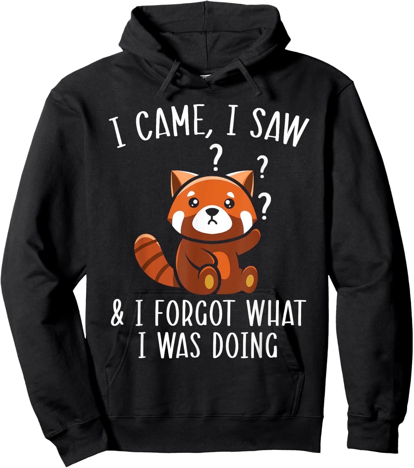 I Came I Saw And I Forgot What I Was Doing Red Panda Hoodie - Hoodie | Black