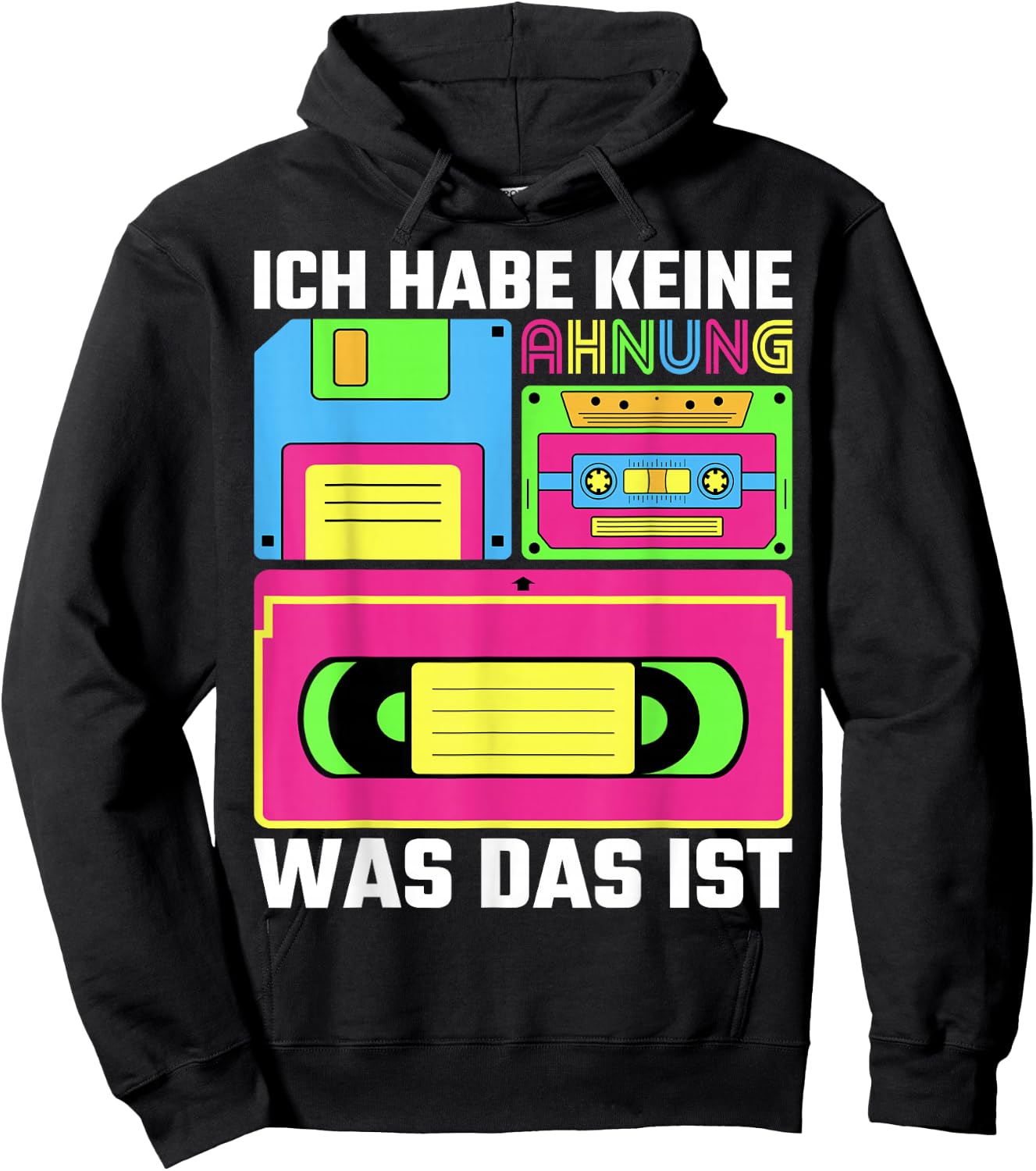 80s Outfit Women's Men's 80s Costume Children's 80s Hoodie - Hoodie | Black