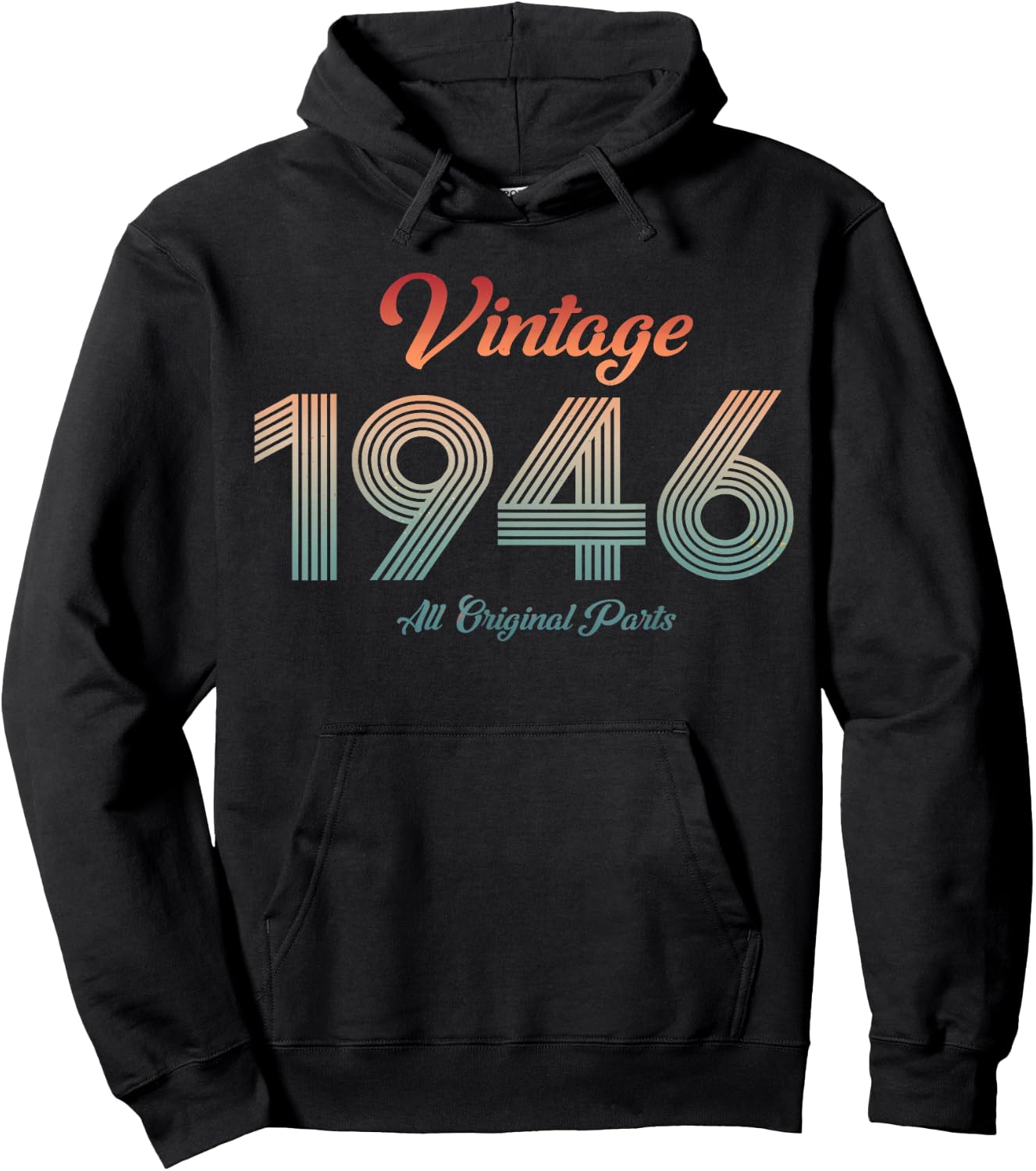 80th Birthday Vintage 1946 Retro 80 Year Old Born in 1946 Hoodie - Hoodie | Black