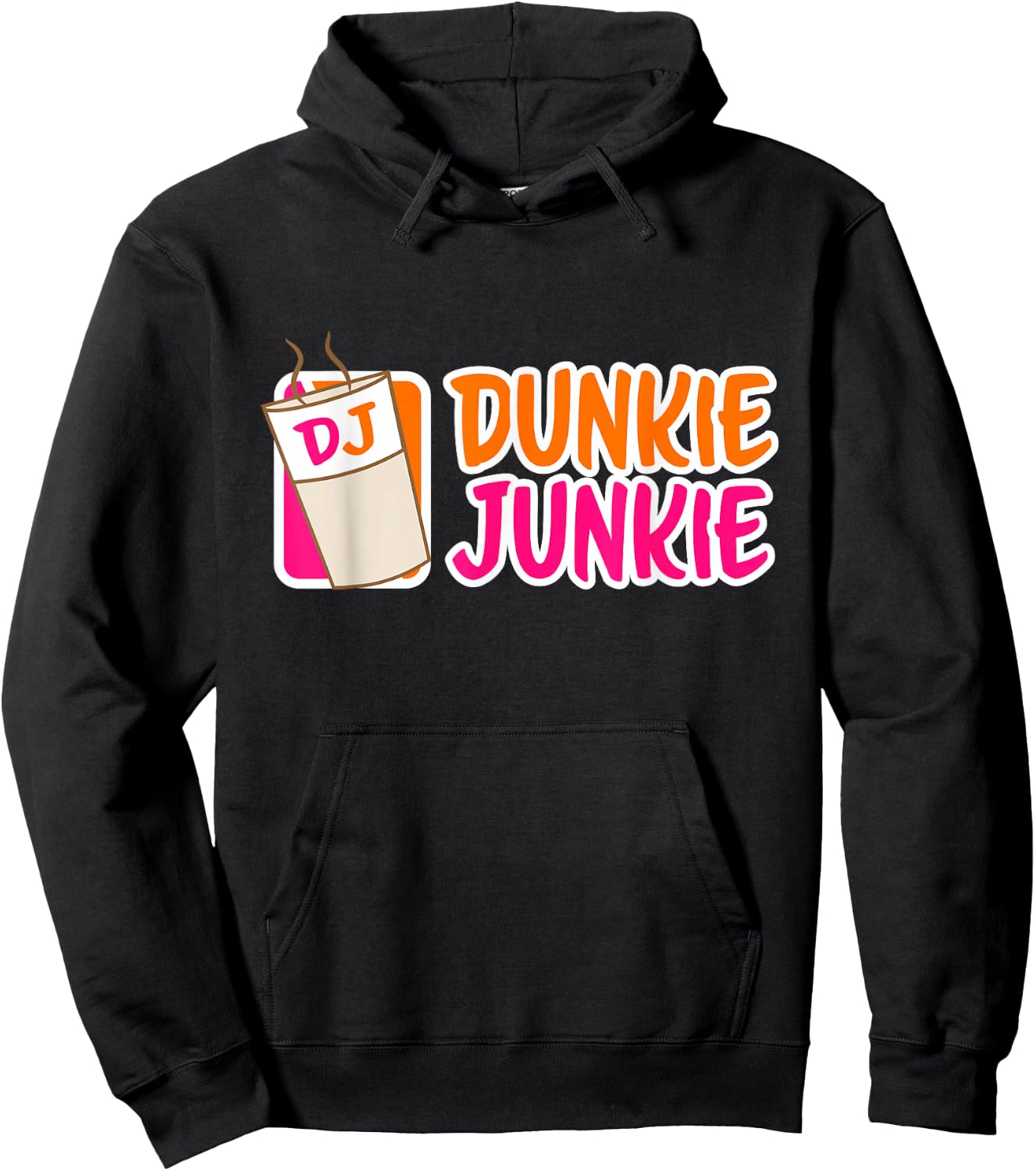 Donut and coffee lover Dunkie Junkie Short Sleeve Hoodie - Hoodie | Black