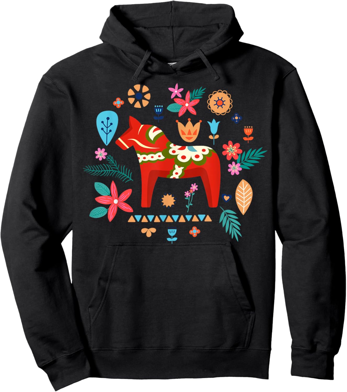 Dalecarlian Horse Design for a Proud swedish dala horse fan Hoodie - Hoodie | Black