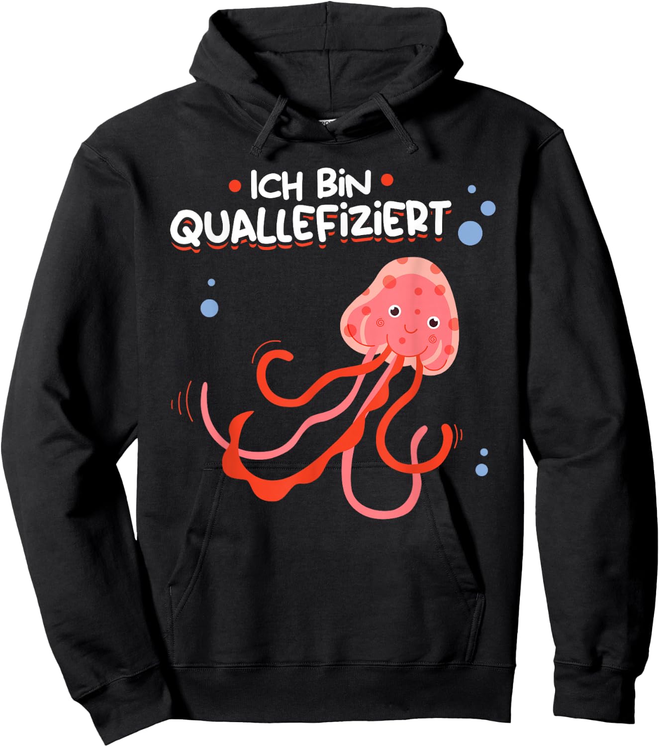 "Ich bin Quallefiziert" Jellyfish Lovers Jellyfish , black, s Hoodie - Hoodie | Black