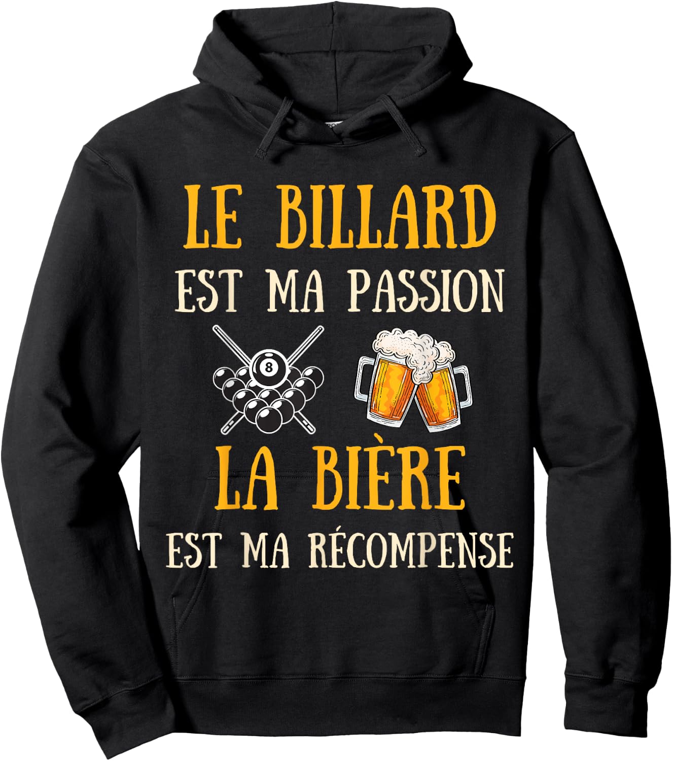 Men's Billiards Humour Vintage Gift Humorous Beer , Black, S Hoodie - Hoodie | Black