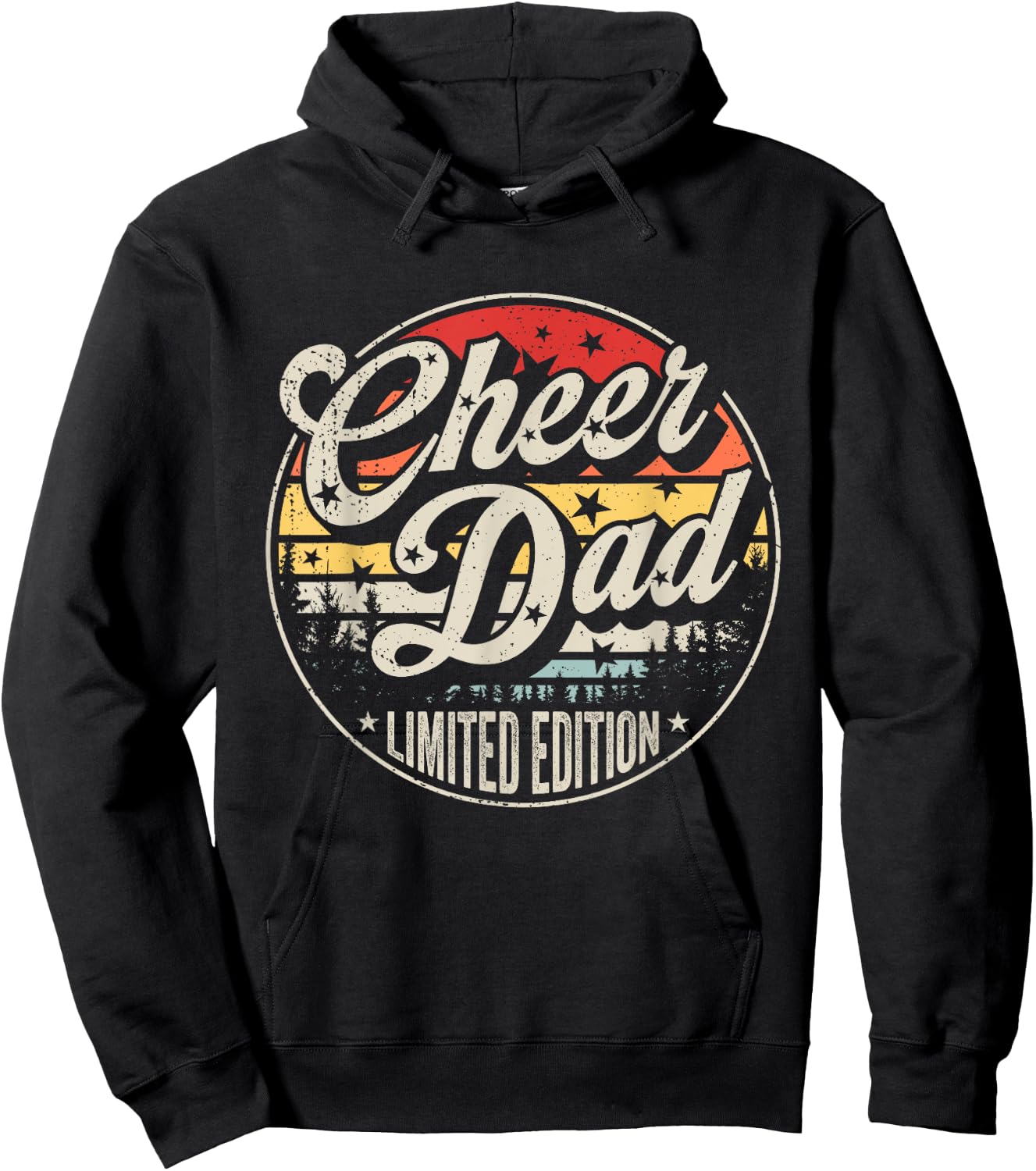 Cheer Dad Cheerleading Dad Retro Vintage Cheerleader Daddy Hoodie - Hoodie | Black
