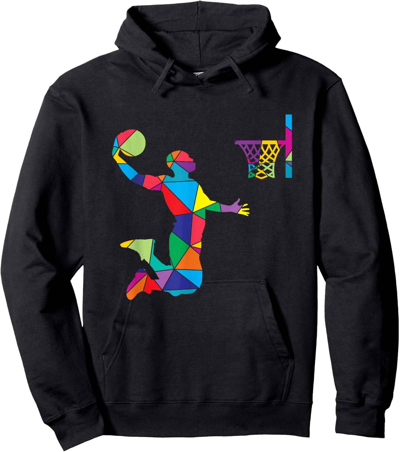 Low Poly Art Baller Geometric Polygon Art Basketball Hoodie - Hoodie | Black