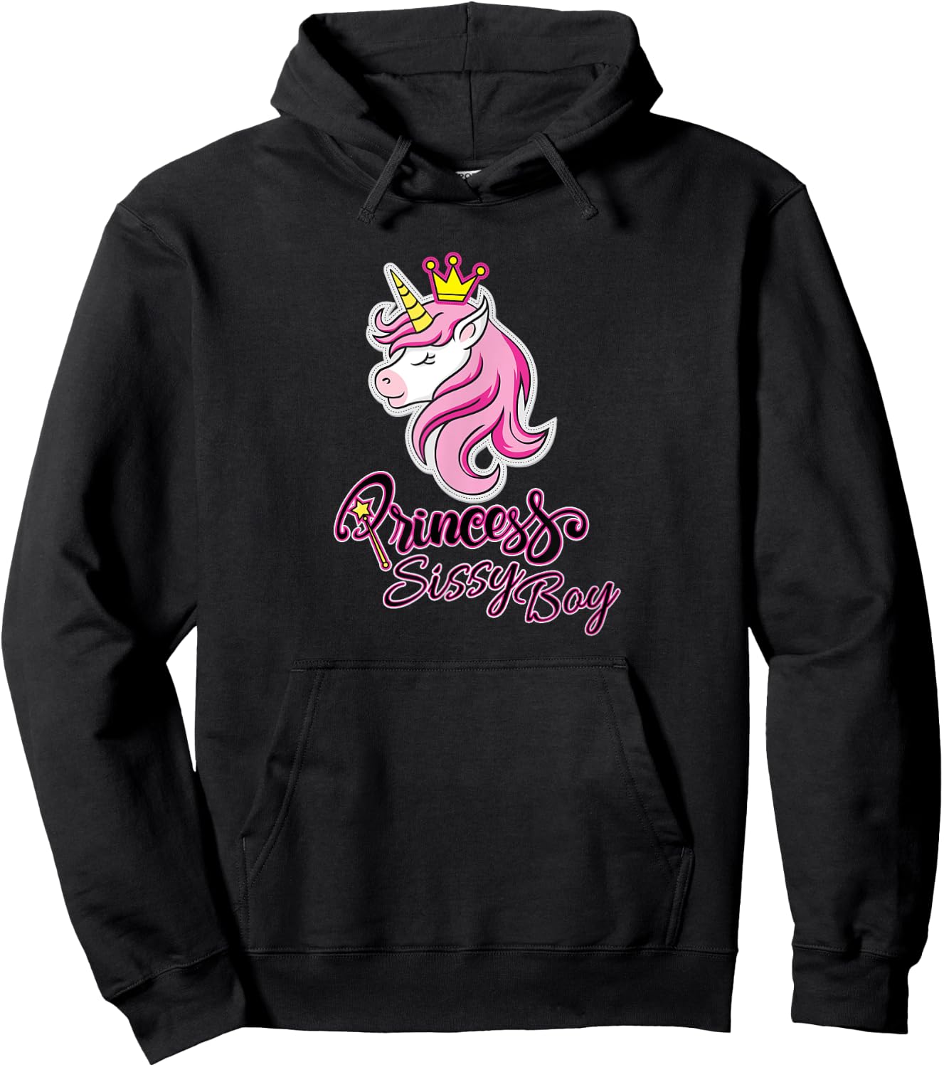 PRINCESS SISSY BOY - Princess Unicorn Design Hoodie - Hoodie | Black