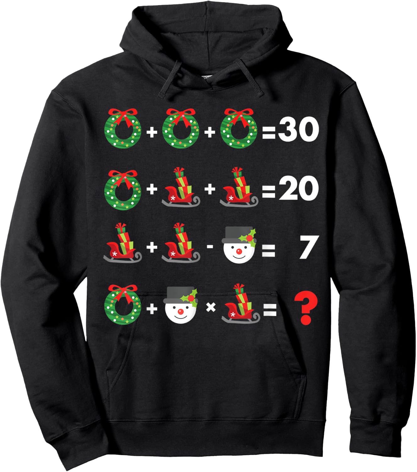 Math Teacher Order of Operations Christmas Men Women Kids Hoodie - Hoodie | Black