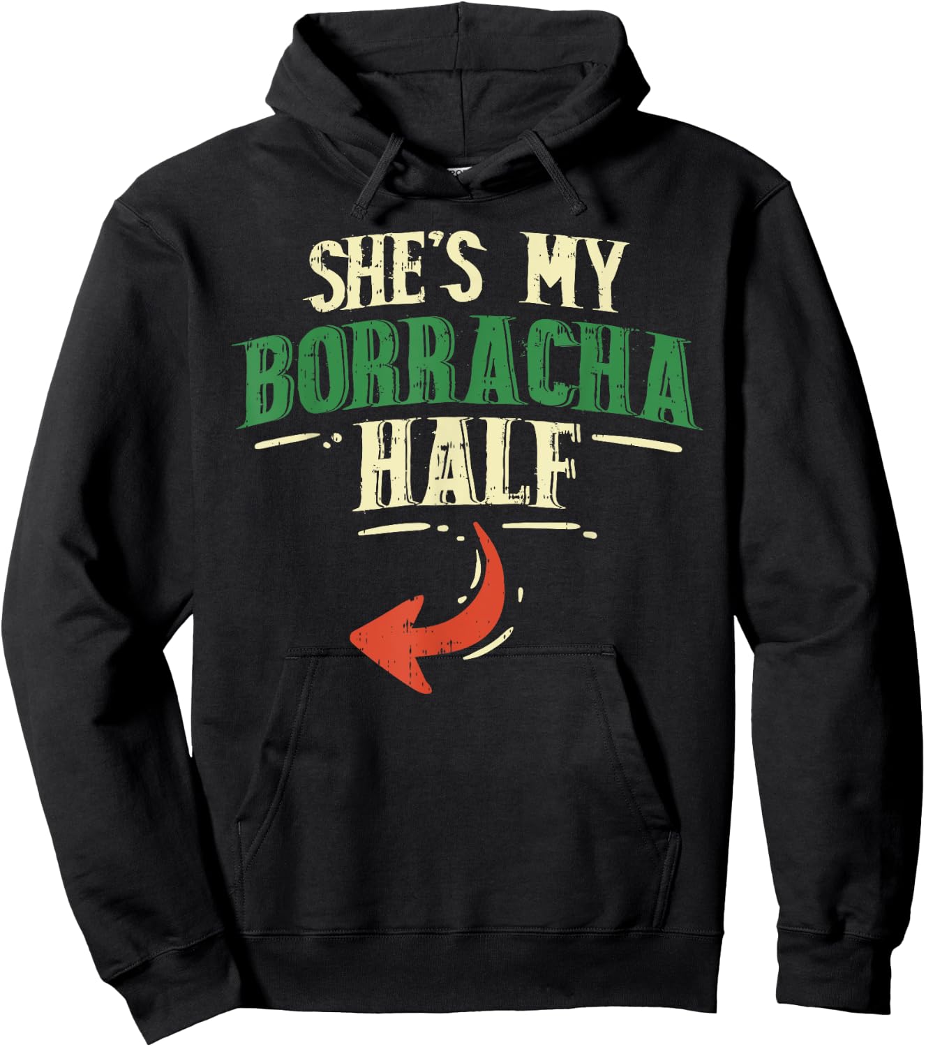Shes My Borracha Half Cinco De Mayo Couple Matching Mexican Hoodie - Hoodie | Black