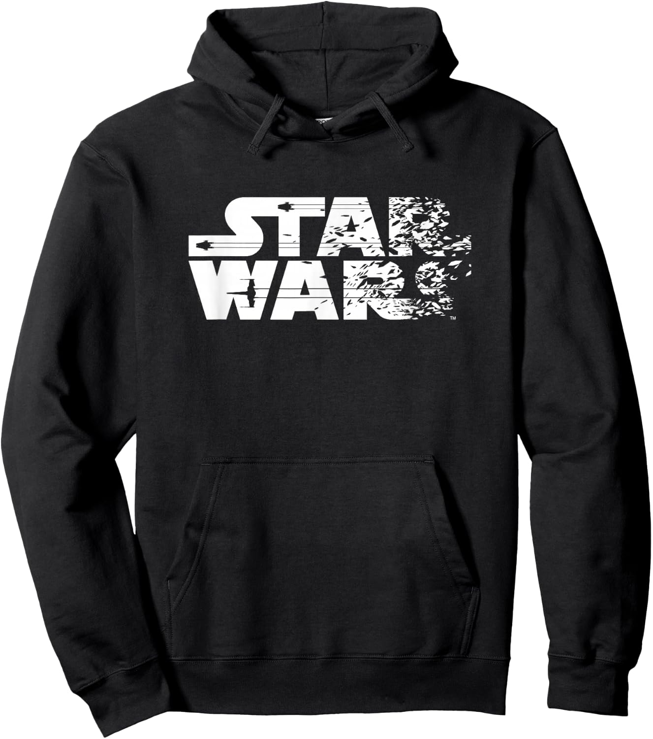 Star Wars Ship Shattered Logo White Hoodie - Hoodie | Black