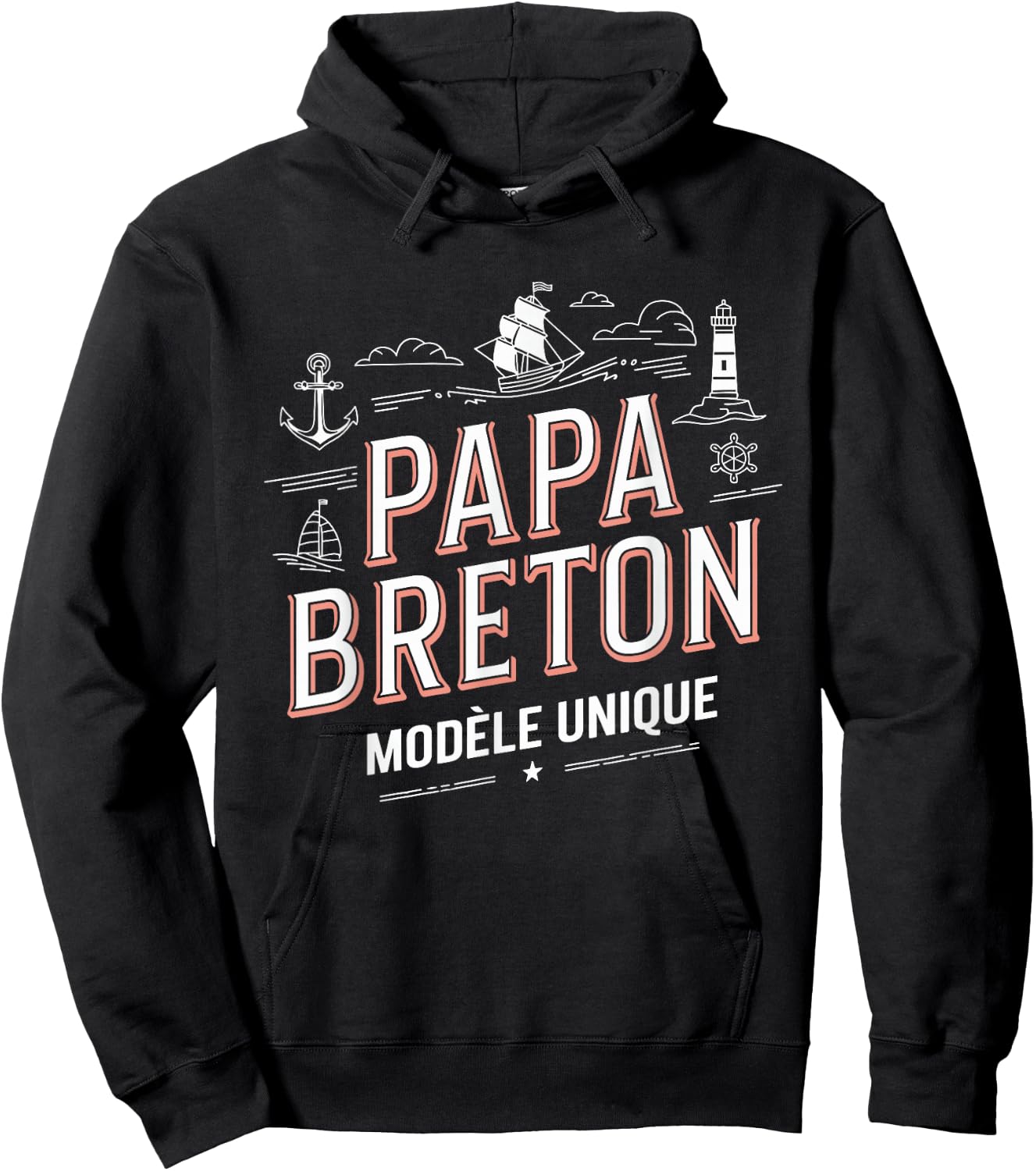 Papa Breton Unique Model Father's Day Gift Hoodie - Hoodie | Black