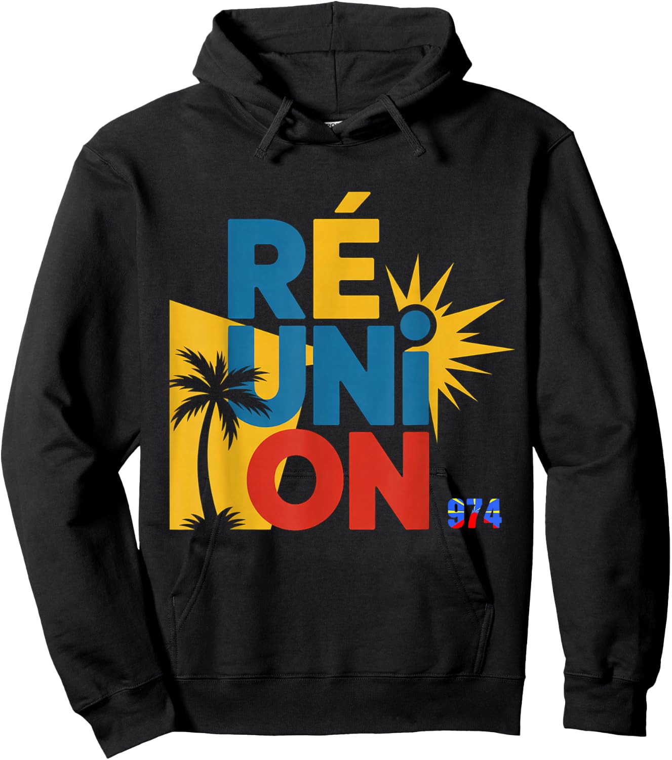 ile de la réunion gift man woman 974 Souvenir artisanal Hoodie - Hoodie | Black