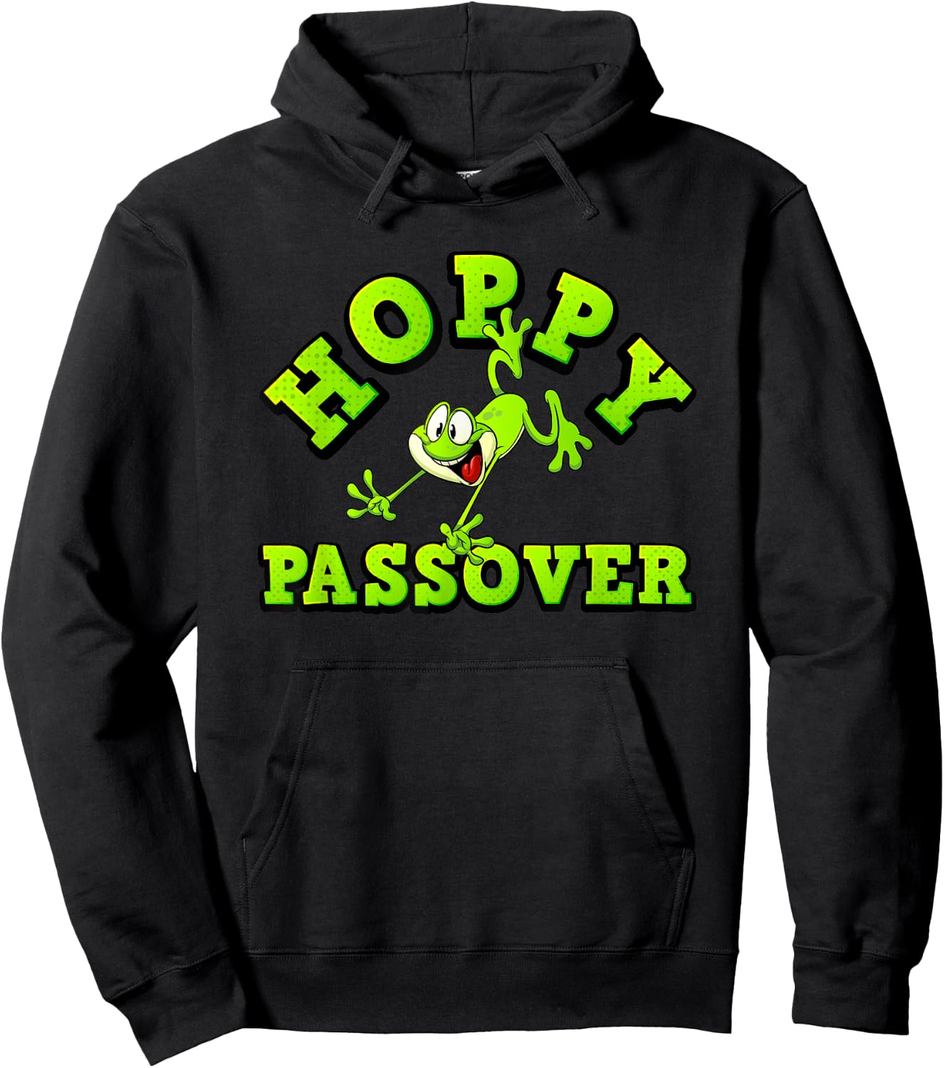 Hoppy Passover Funny Kids Frog Plague Traditions Pesach Hoodie - Hoodie | Black