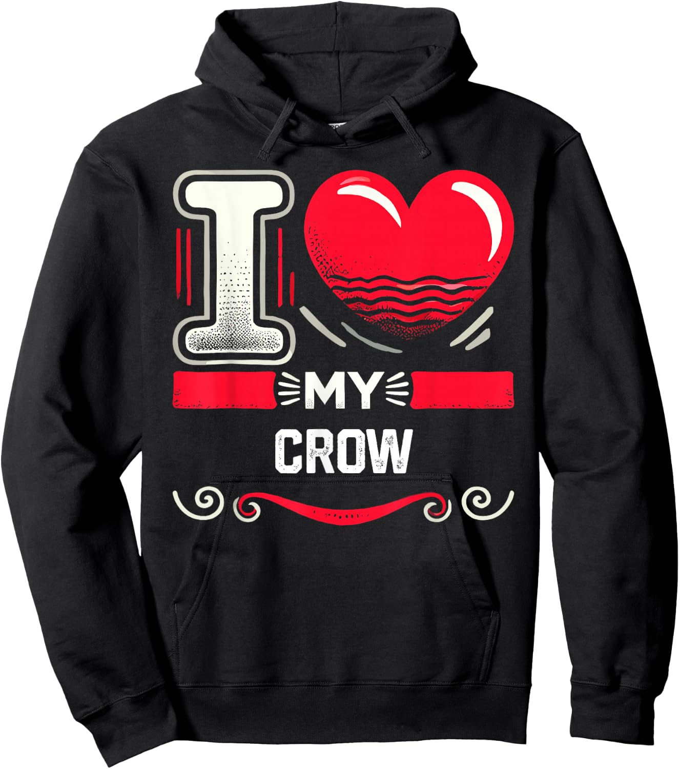 I Love My CROW Heart CROWS Hoodie - Hoodie | Black