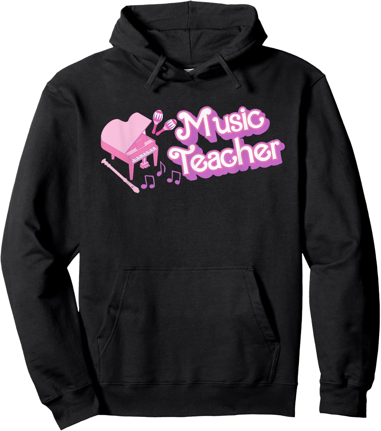 Women Music Teacher Back to School Music Education Students Hoodie - Hoodie | Black