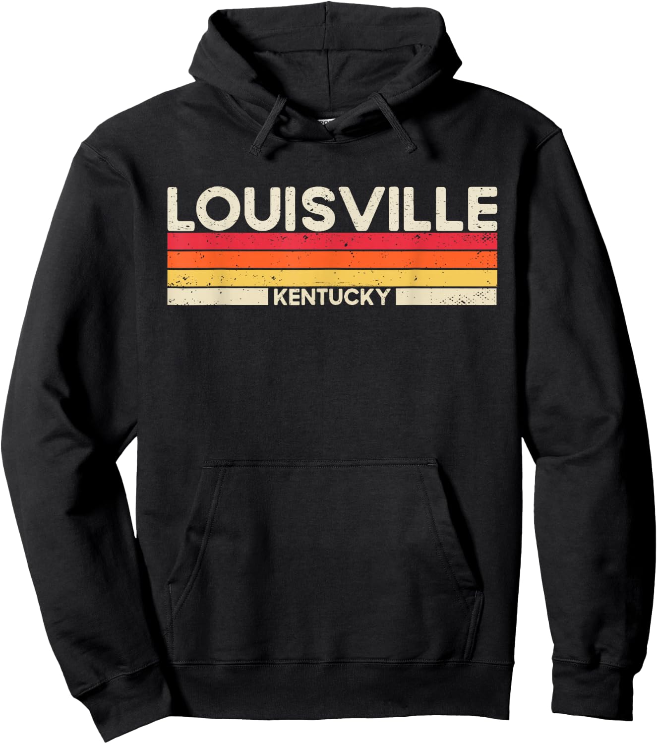 Louisville State of Kentucky 80s 90s Vintage Sunset Hoodie - Hoodie | Black