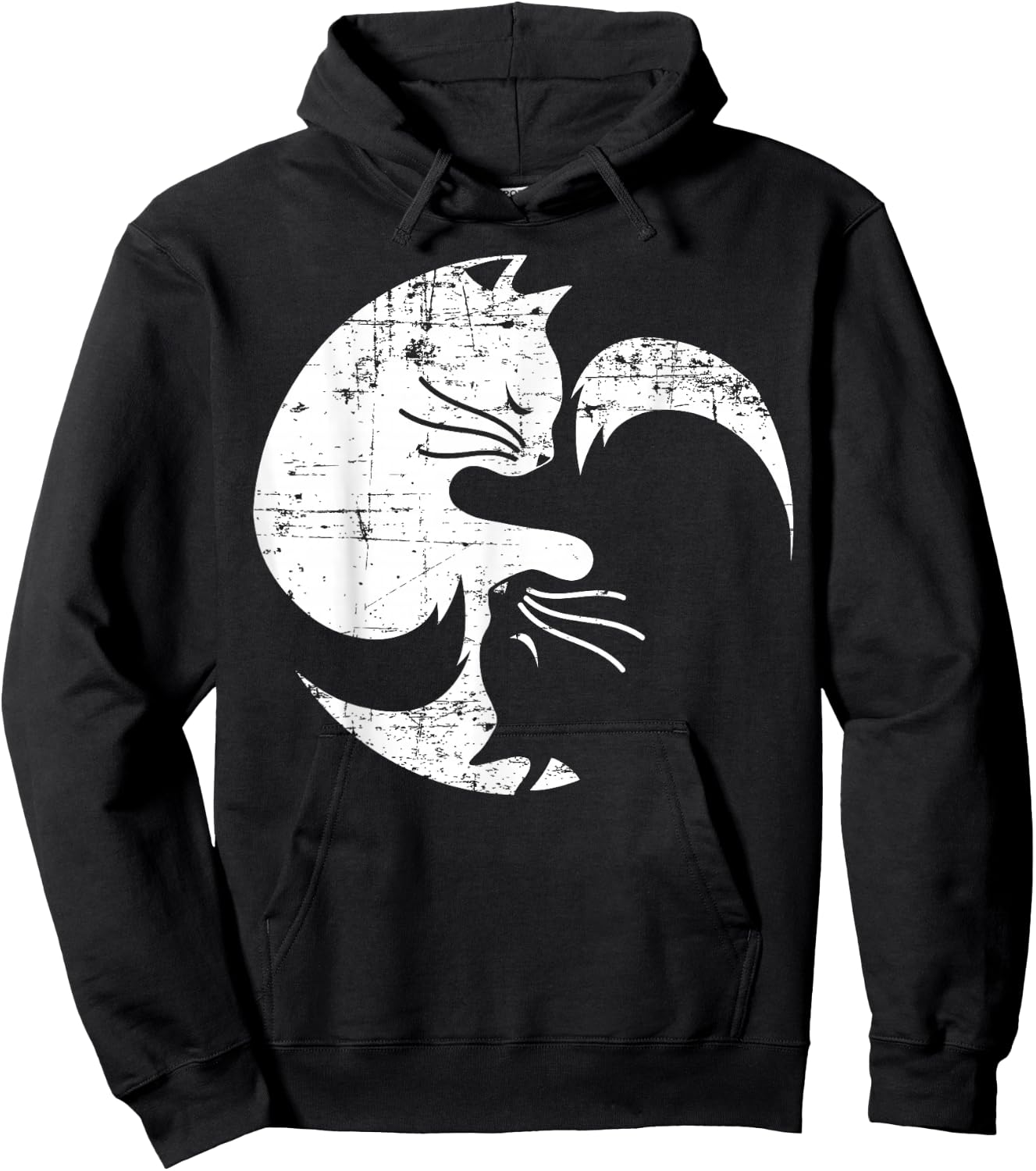 Cat Yin Yang Yoga Spirituality Meditation Balance Zen Hoodie - Hoodie | Black