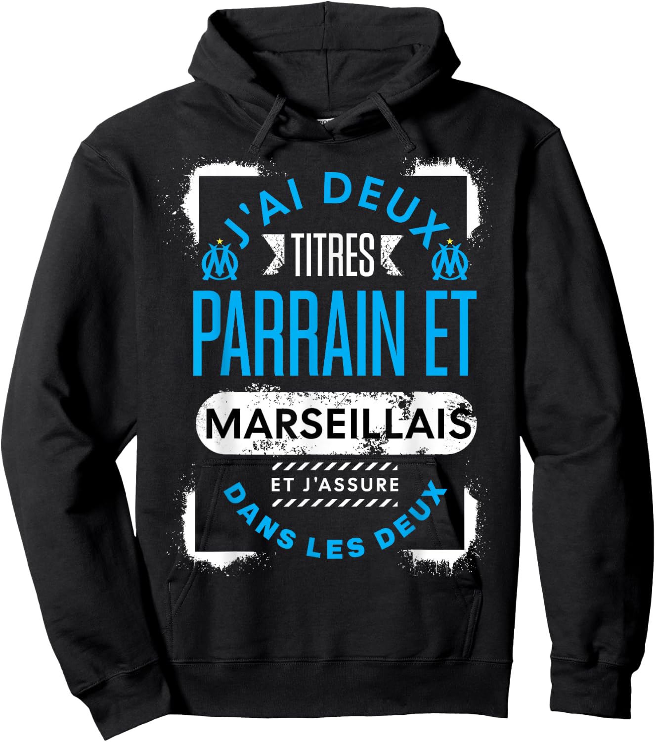 Marseille Supporter Football Godfather Man Humour , Black, S Hoodie - Hoodie | Black