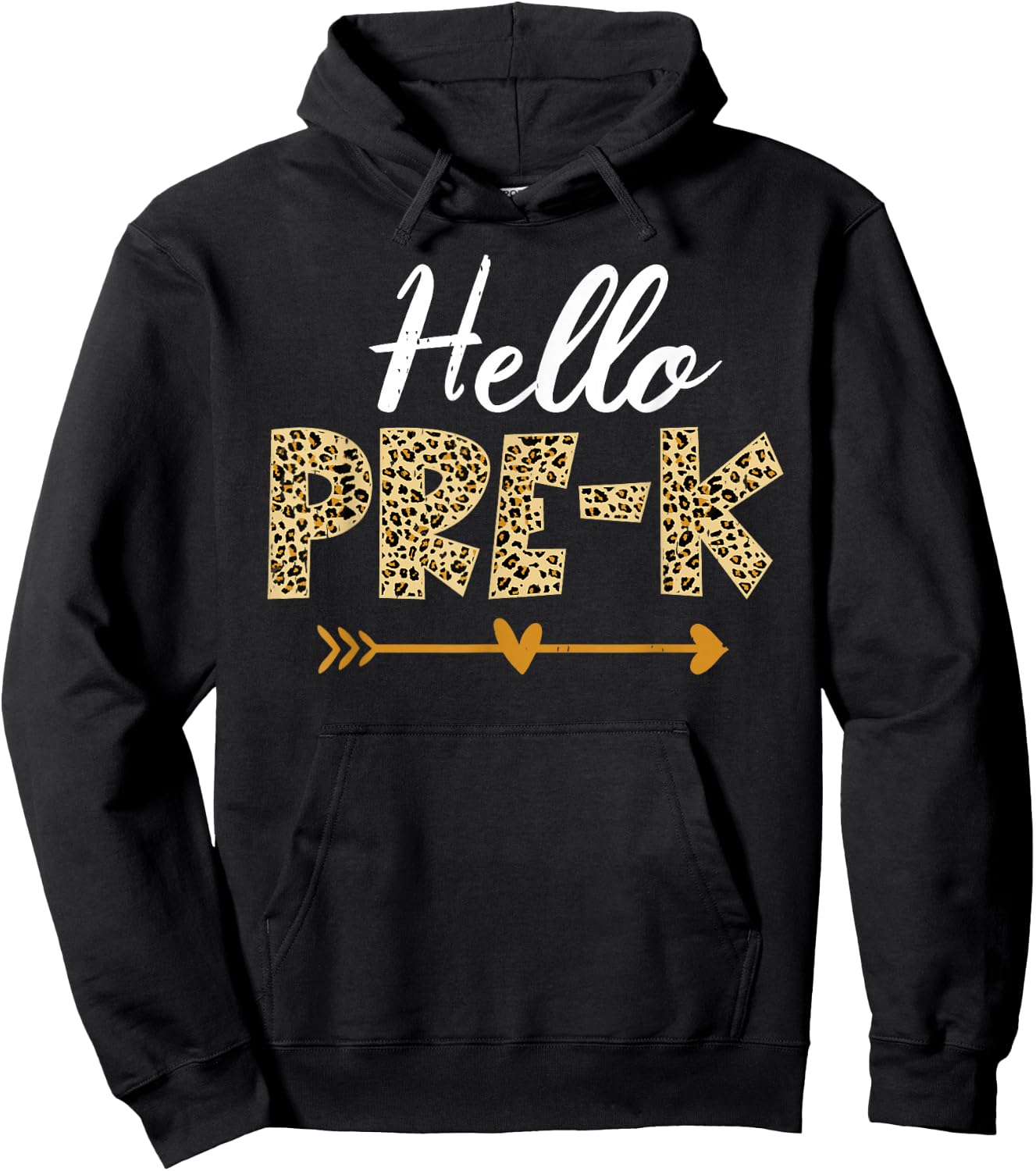 Hello Pre-K Leopard Pre-K Squad Teacher Kids Back To School Hoodie - Hoodie | Black