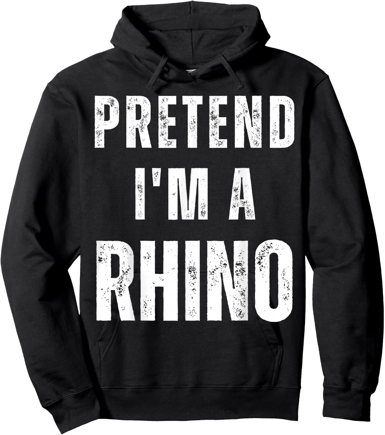 Pretend I'm a Rhino Matching Costume Funny Halloween Hoodie - Hoodie | Black