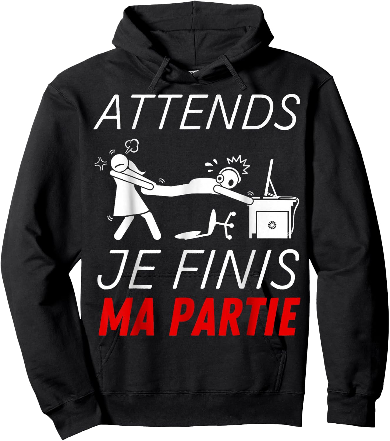 Funny Funny Gamer Teen Wait I Finish My Party , Black, S Hoodie - Hoodie | Black
