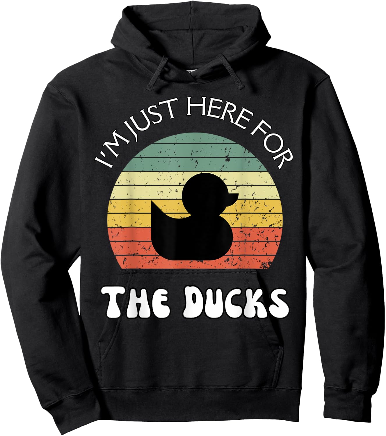 I'm Just Here for the Ducks, Retro Ducks Cruising Hunting Hoodie - Hoodie | Black