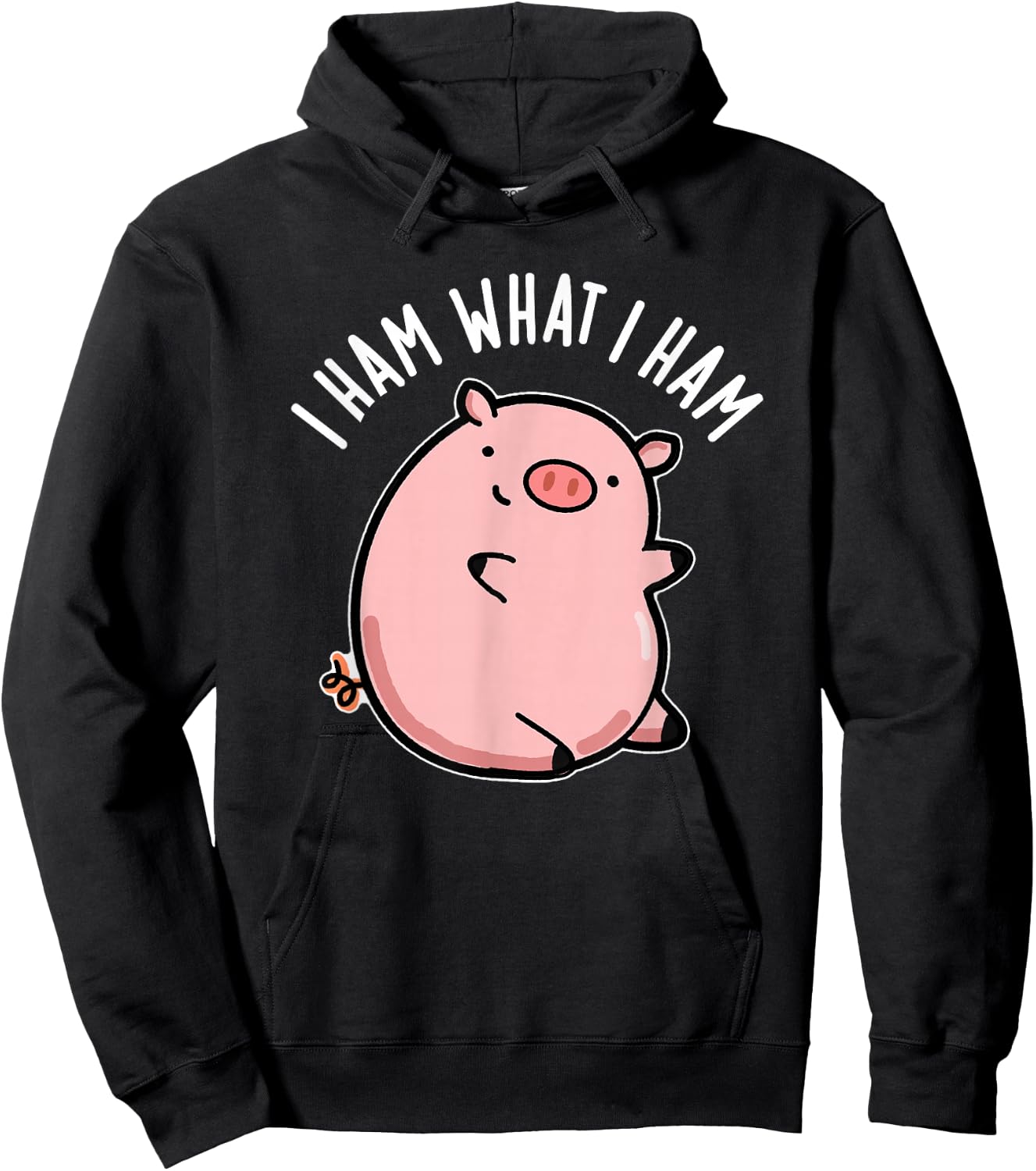 I Ham What I Ham Funny Pig Pun Hoodie - Hoodie | Black