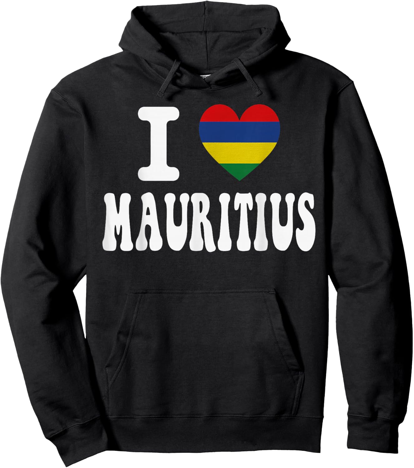 I Love Mauritius Herz-Flagge, Retro, Reise-Souvenir Hoodie - Hoodie | Black