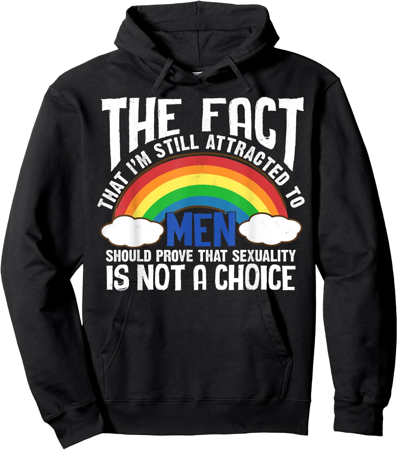 The Fact That I'm Still Attracted To Men Quote LGBT Funny Hoodie - Hoodie | Black