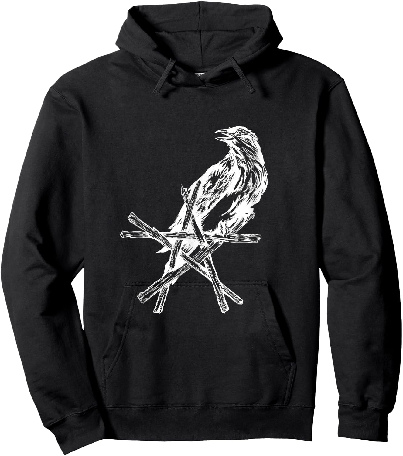 Crow Star Raven Pentacle Pentagram Wicca Witchcraft Shirt Hoodie - Hoodie | Black
