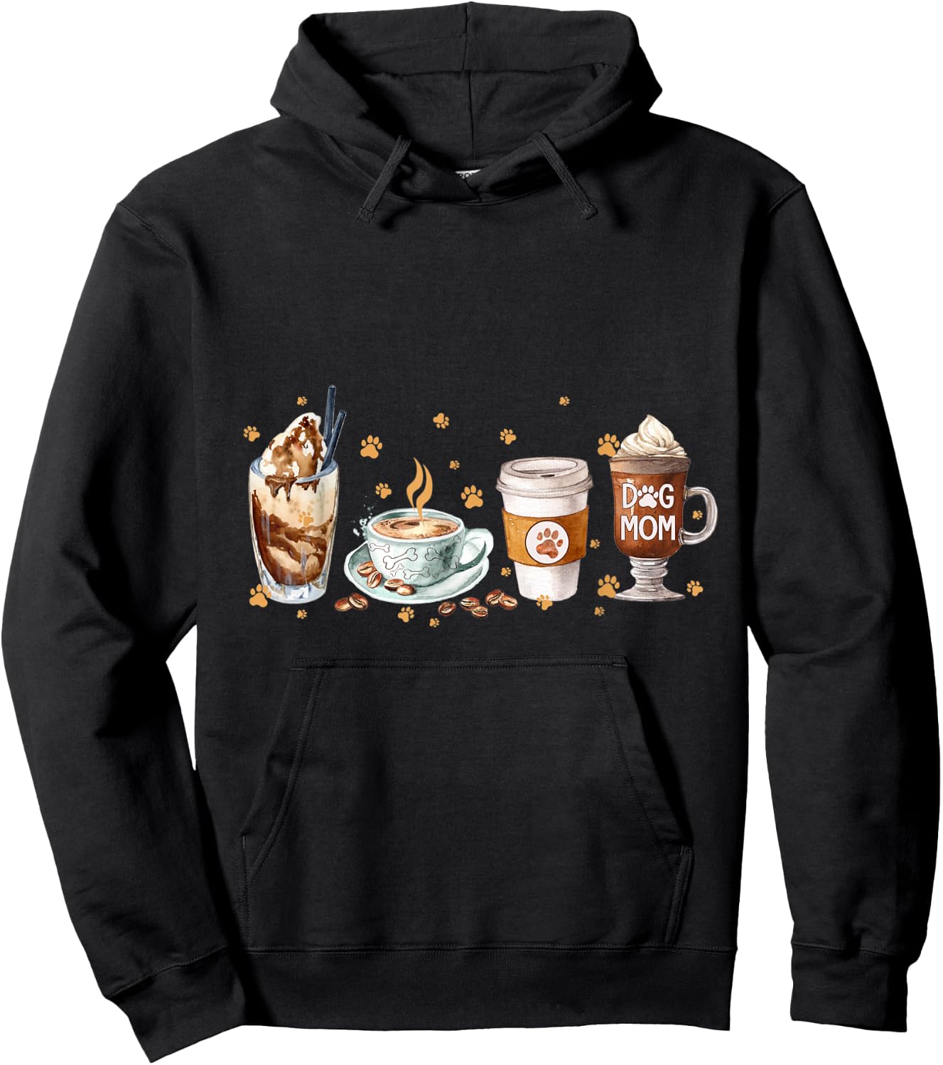 Coffee And Dog Mom Happy Mother's Day Dog Mom Hoodie - Hoodie | Black