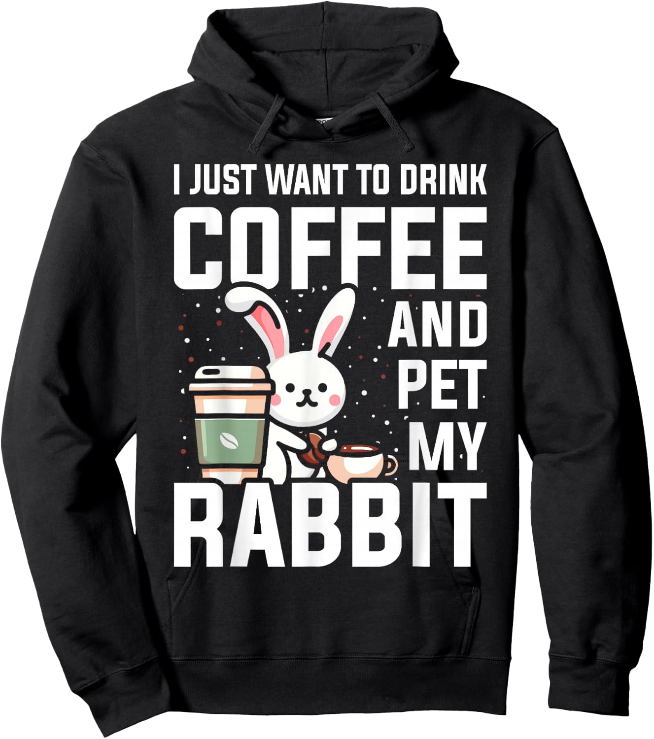 Rabbit Lover Coffee Bunny Mom Hoodie - Hoodie | Black