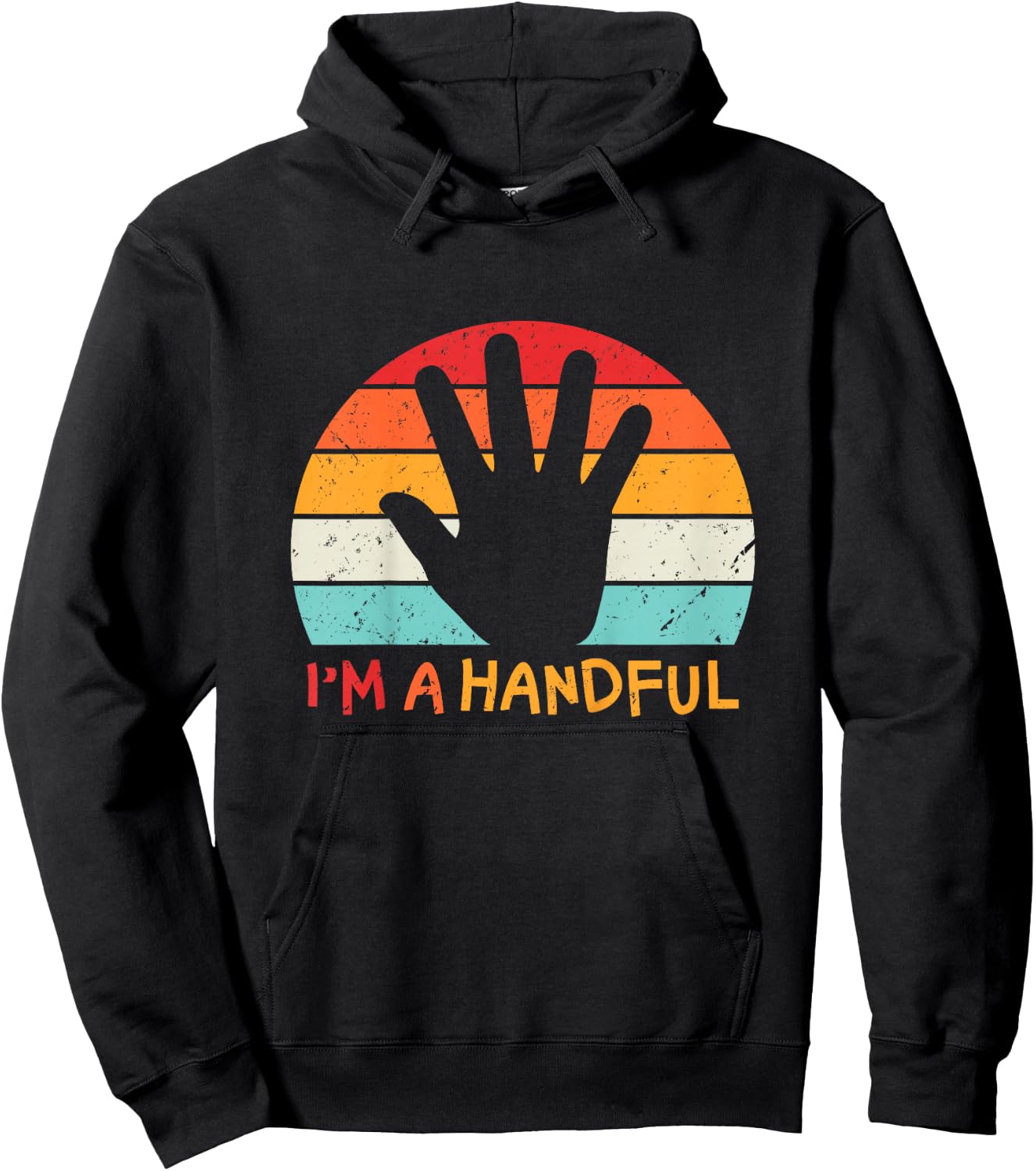 I'm A Handful Five Cute 5th Birthday Turning 5 Boys Girls Hoodie - Hoodie | Black