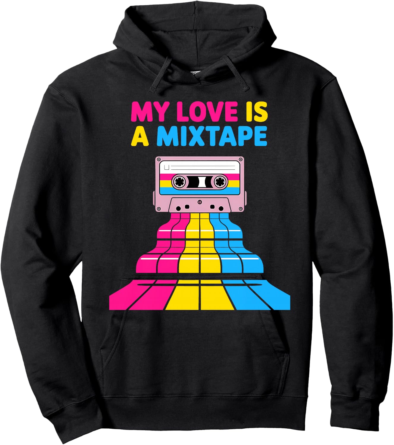 Mixtape rétro Pansexual Haut de Gamme Hoodie - Hoodie | Black