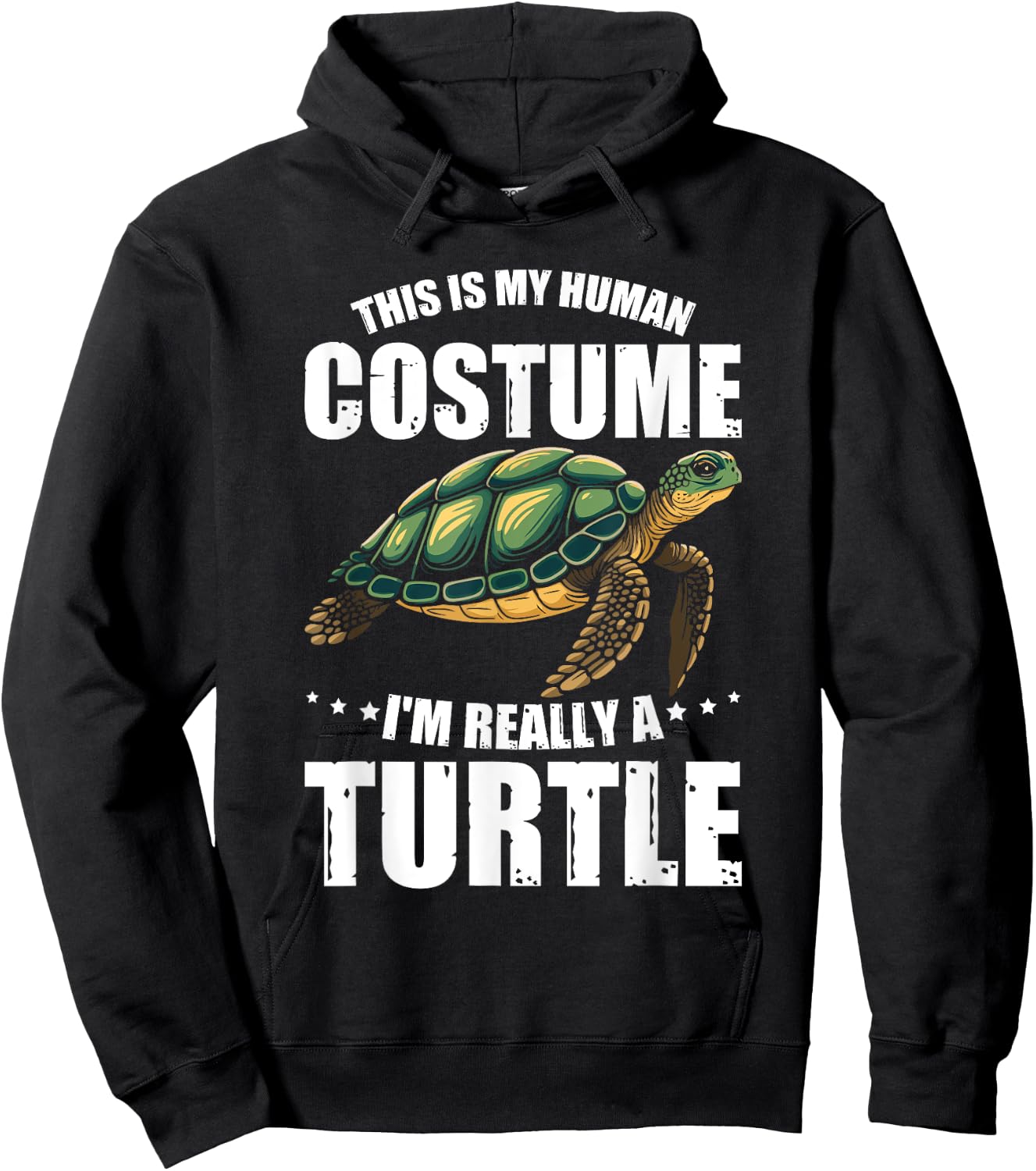 Turtles This Is My Human Costume I'm Really A Turtle Girls Hoodie - Hoodie | Black