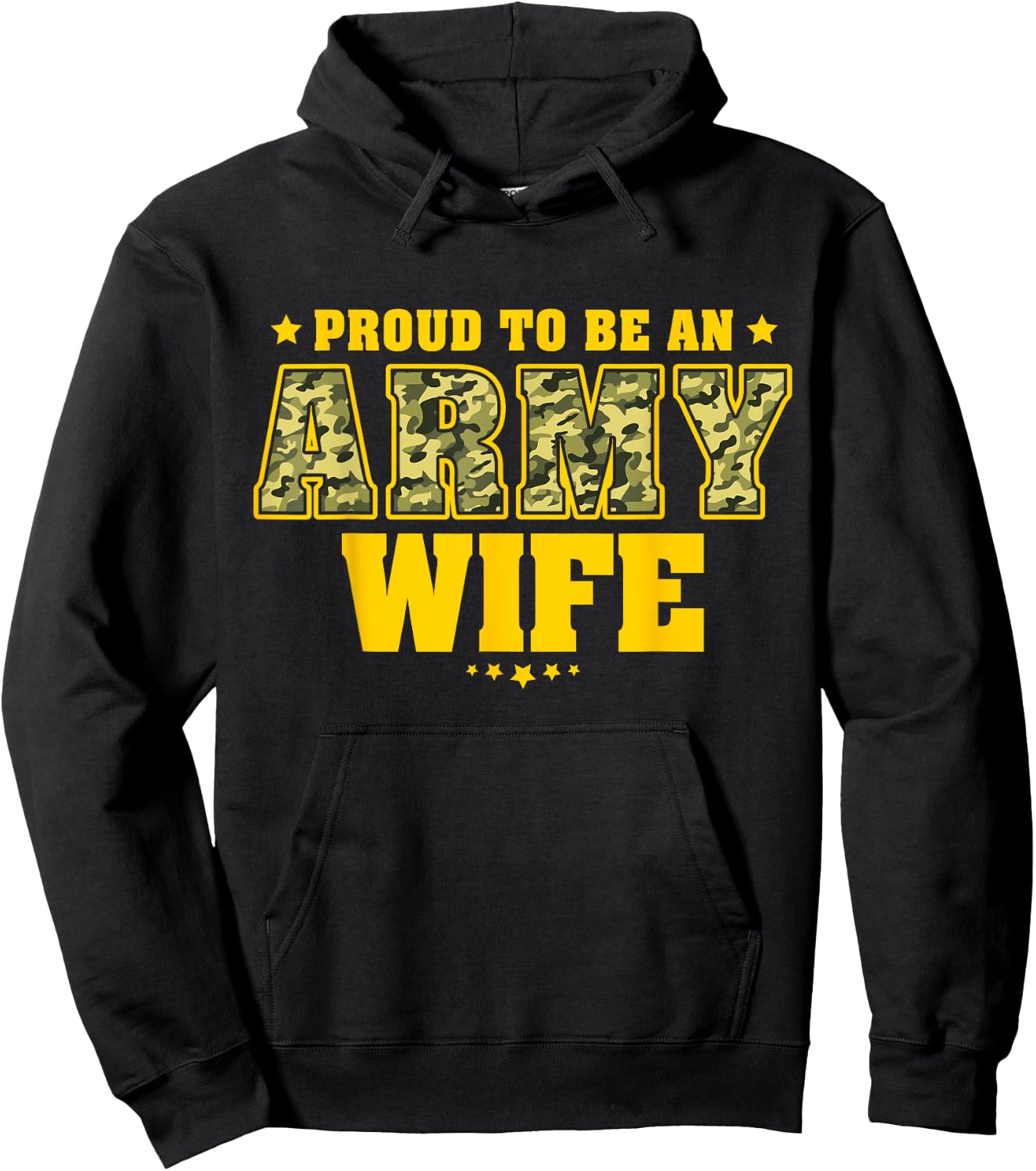 Proud To Be An Army Wife - Camo Pride Military Spouse Hoodie - Hoodie | Black