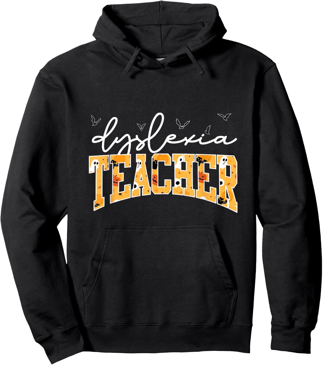 Retro Dyslexia Teacher Halloween Dyslexic Reading Therapy Hoodie - Hoodie | Black