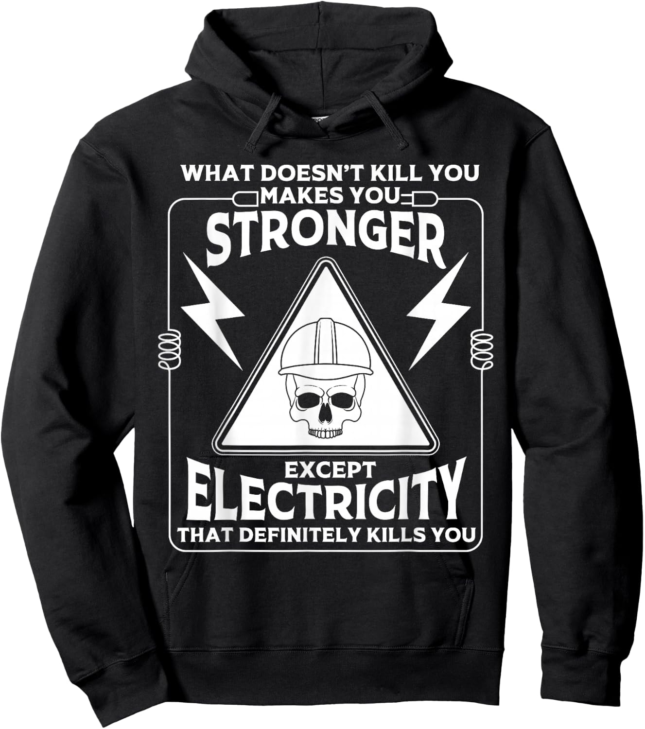 Cool Electrician Gift Men Funny Electricity Kill You Lineman Hoodie - Hoodie | Black