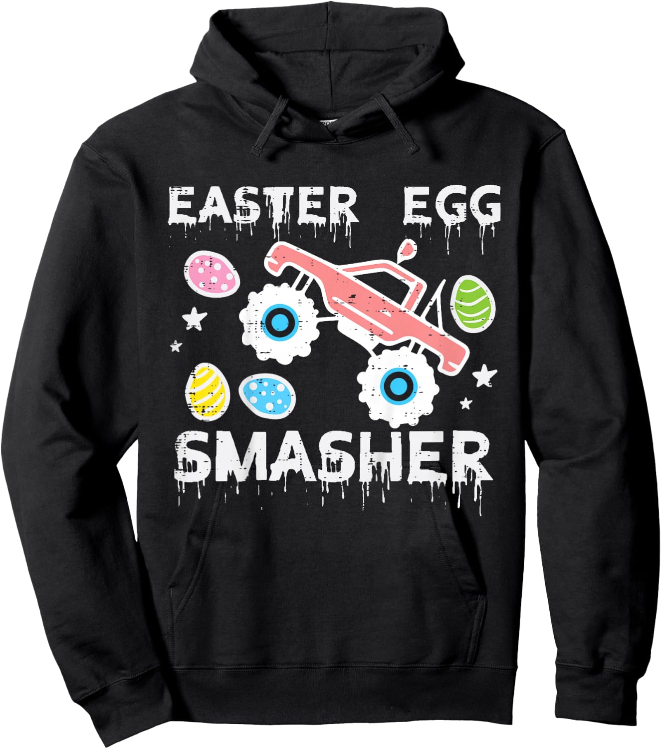 Kids Easter Egg Smasher Monster Truck Toddler Boys Kids Youth Hoodie - Hoodie | Black