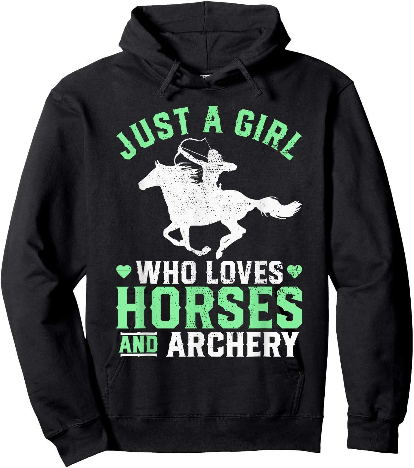 Just a Girl Who Loves Horses and Archery Horse Riding Archer Hoodie - Hoodie | Black