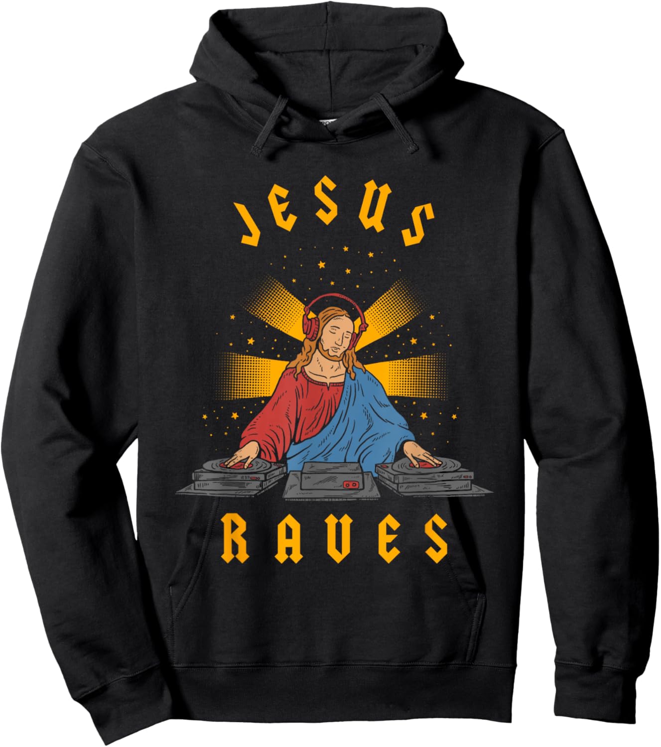 Jesus Raves - Cool Christian Dance Party DJ Hoodie - Hoodie | Black