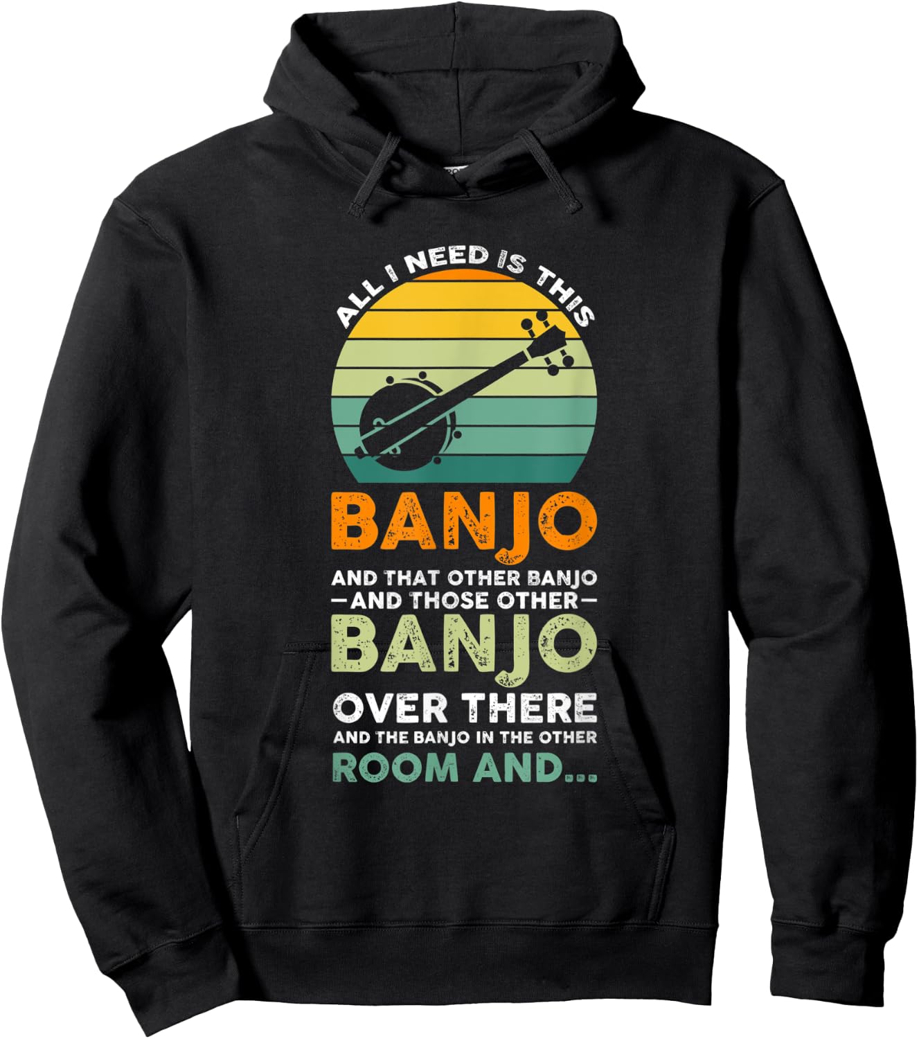 all I need is this banjo Banjo Player Hoodie - Hoodie | Black
