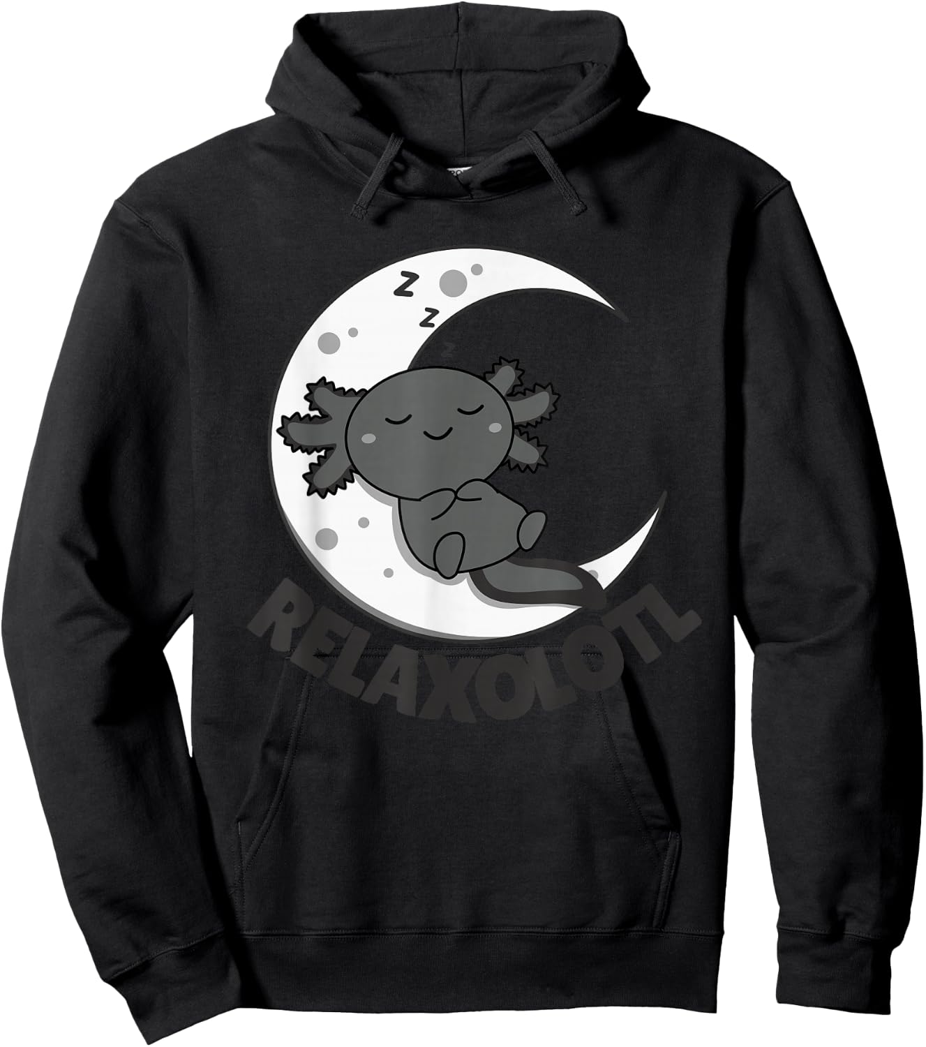 Relaxolotl Axolotl Moon sleep Animals Relax Sweet Axolotl Hoodie - Hoodie | Black