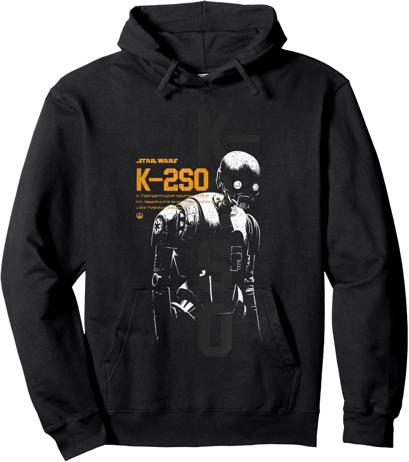 Star Wars Rogue One Iconic K-2SO Silhouette Big Chest Poster Hoodie - Hoodie | Black