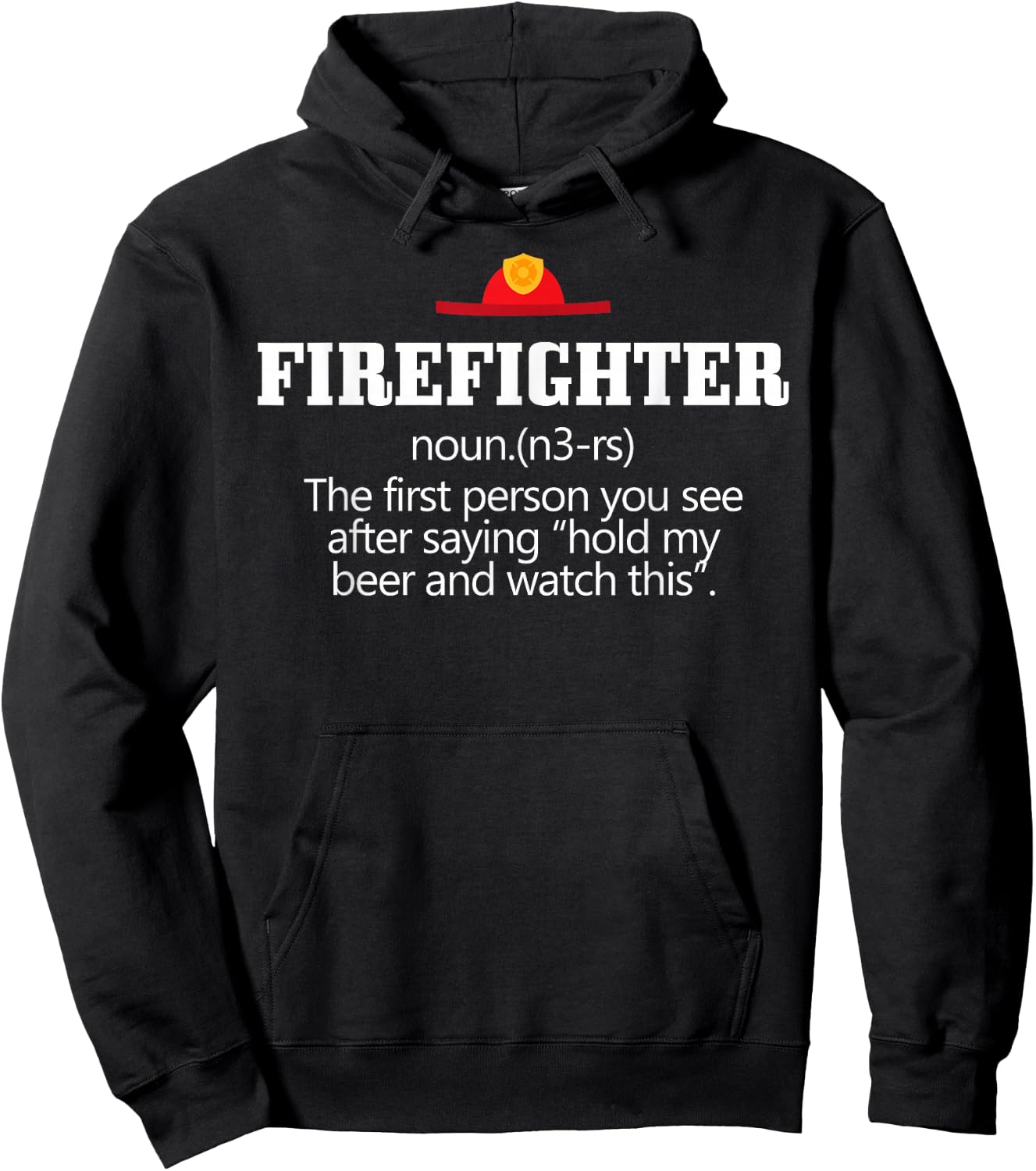 Funny Firefighter Definition Hoodie - Hoodie | Black
